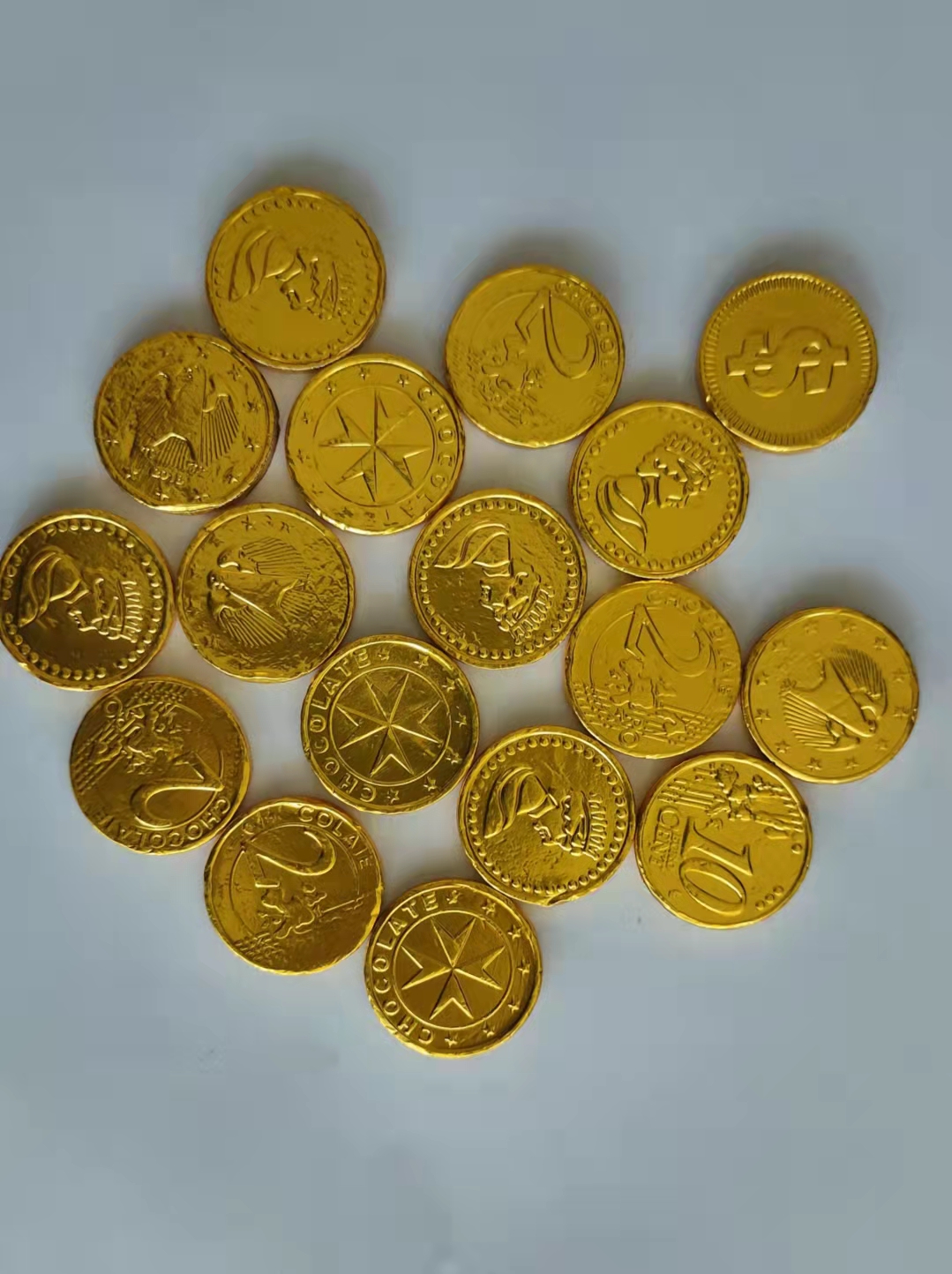 Gold coin chocolate